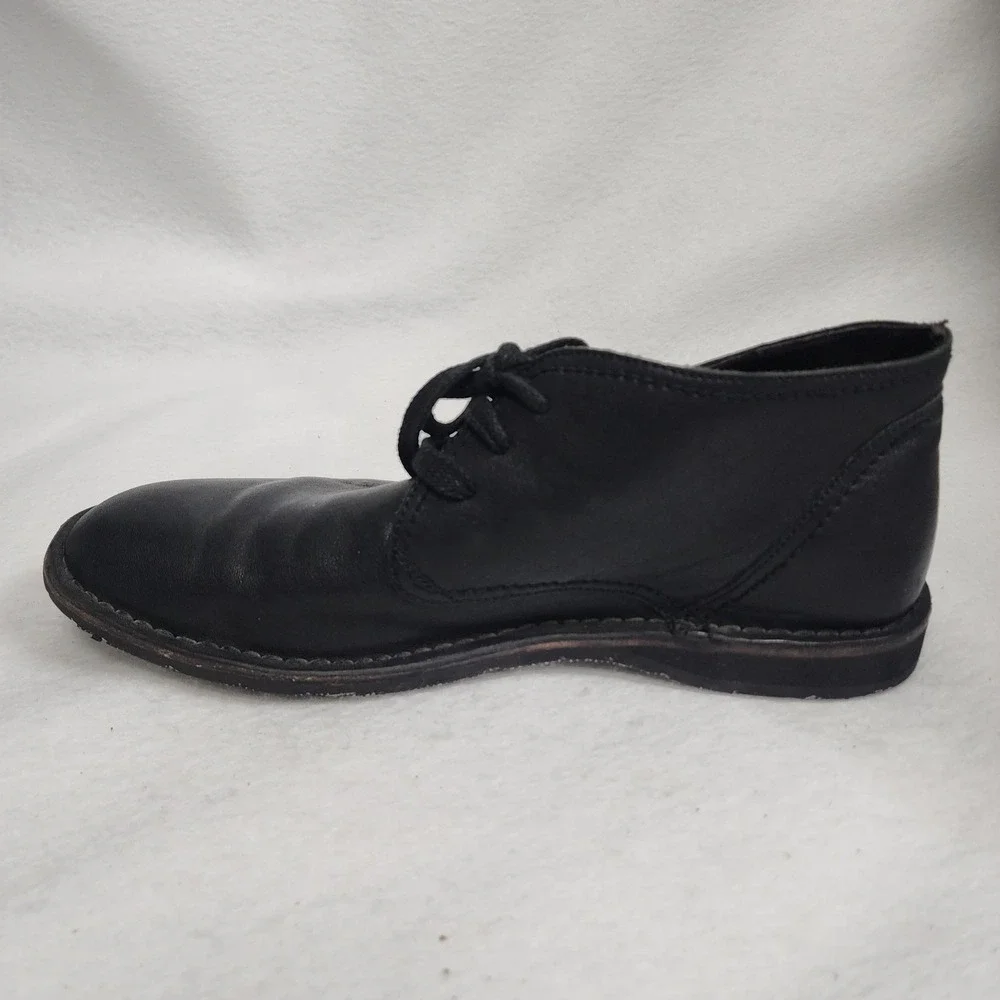 John Varvatos Mens US 10 M Hipster Chukka Boots Black Leather Lace Up Ankle